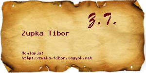 Zupka Tibor névjegykártya